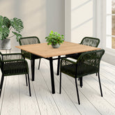 Comedor Mérida - 4 sillas verde olivo