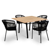 Comedor Tequila - 4 sillas negras