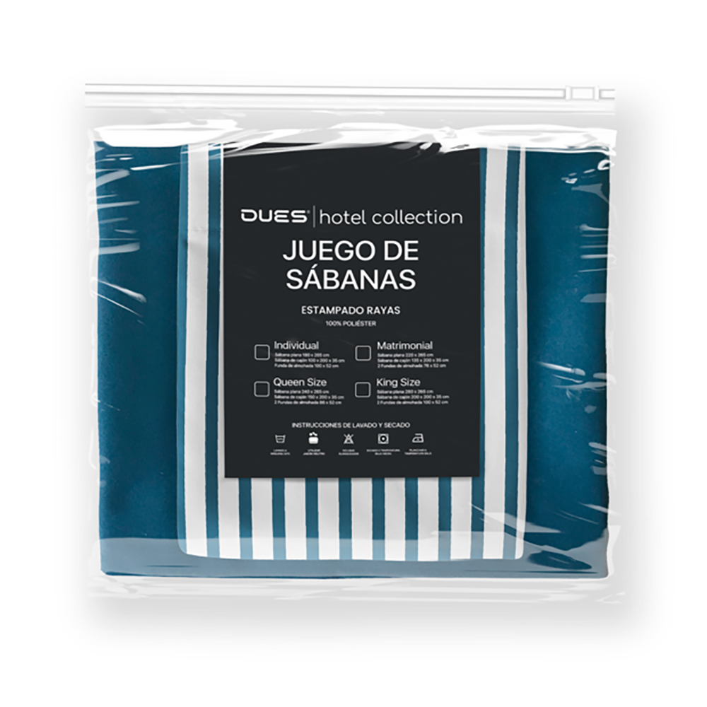 Juego de sábanas estampado - Azul