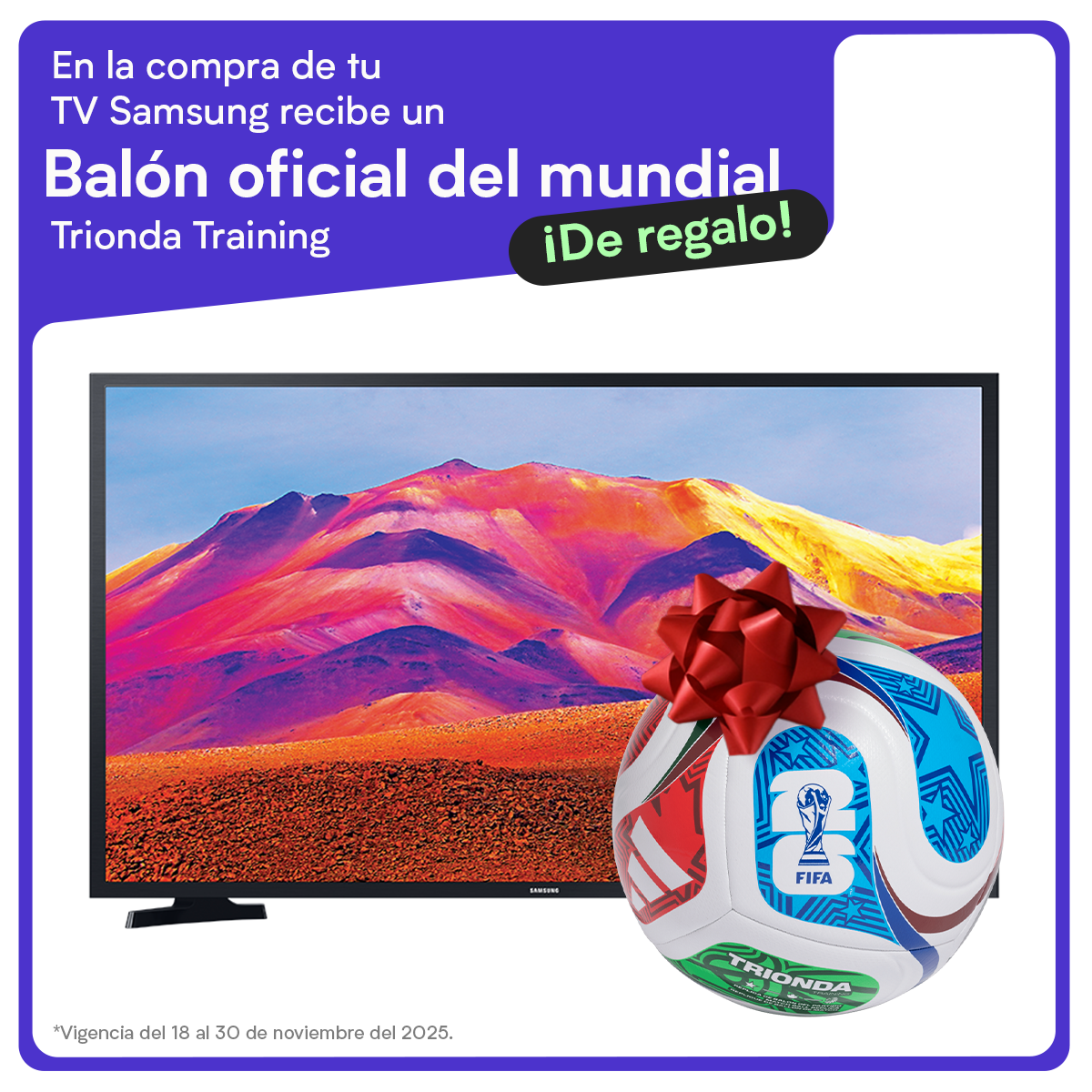 TV Samsung 43" - Crystal UHD 4K + Balón Mundialista Trionda