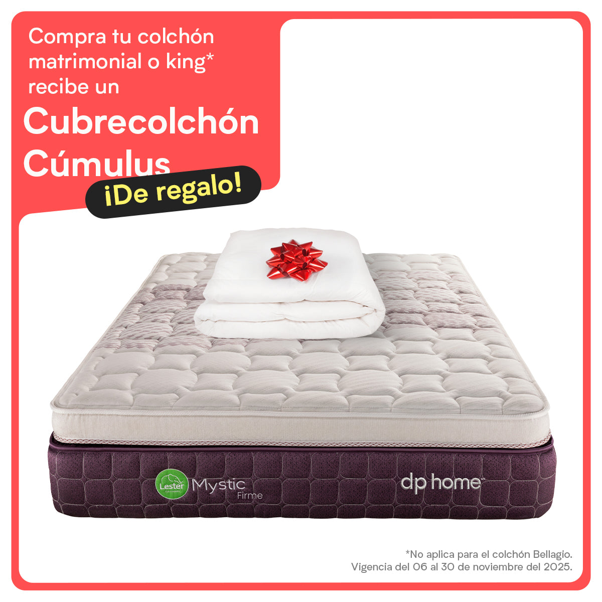 Colchón Mystic + Cubre Colchón Cúmulus