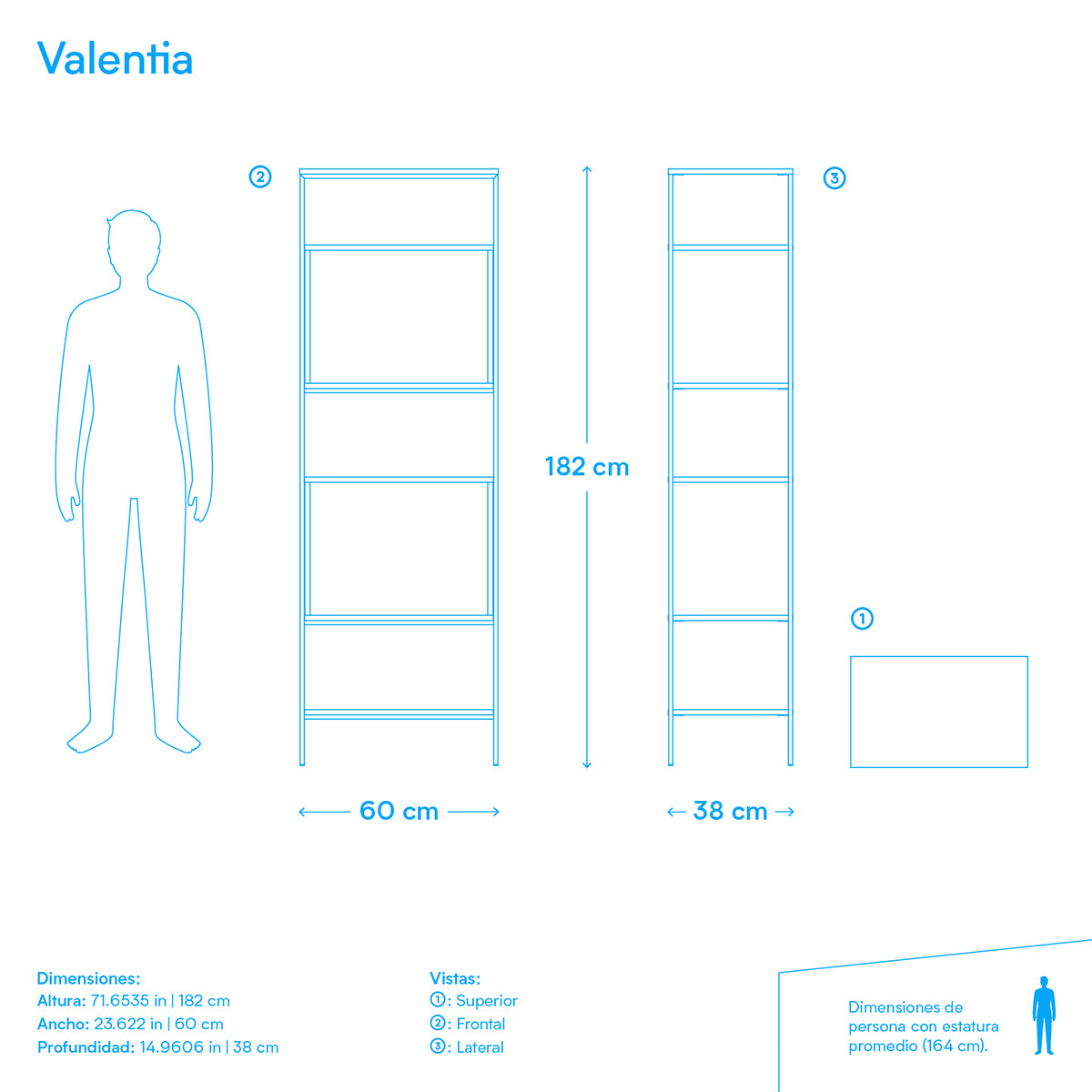 Librero Valentia Roble