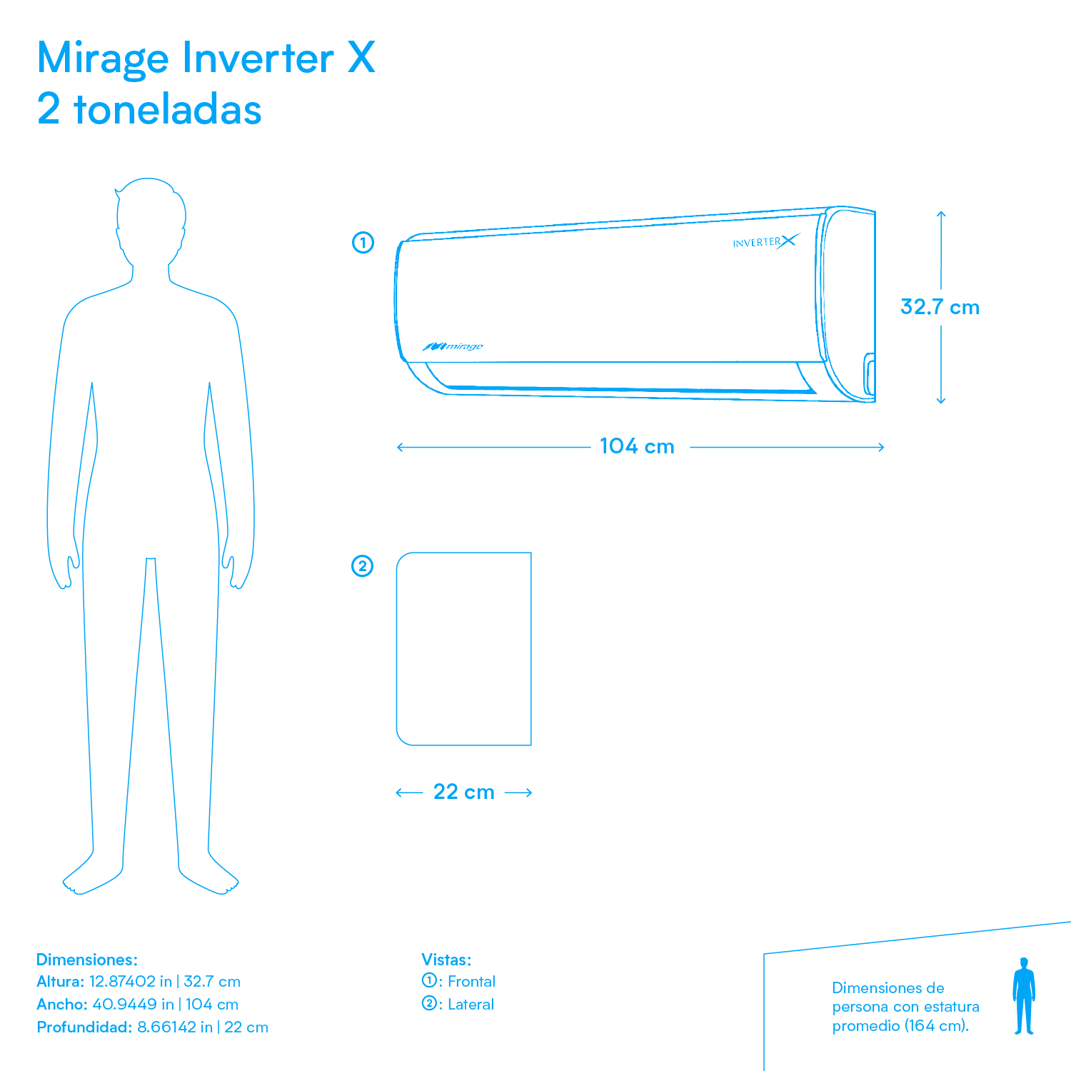 Minisplit Mirage Inverter X32 - 1.5 toneladas - 220v